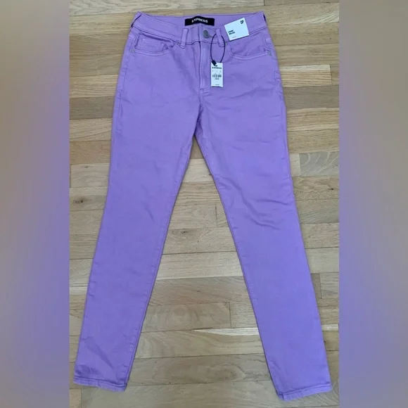 New with Tags Express High Waisted Lilac Legging Stretch - Size 0 Petite - Picture 4 of 7